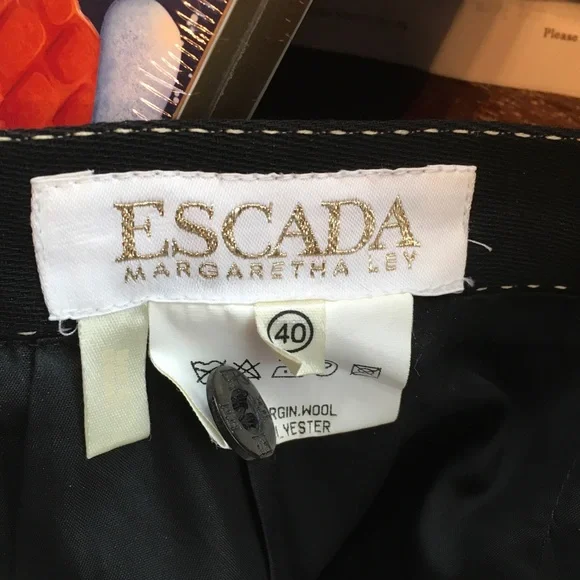 Escada Black Pinstripe Blazer with Gold Buttons - Picture 6 of 6